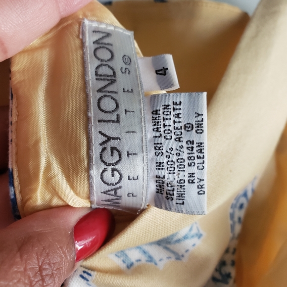 Maggy London embroidered Yellow floral design dress size 4 - Picture 13 of 13